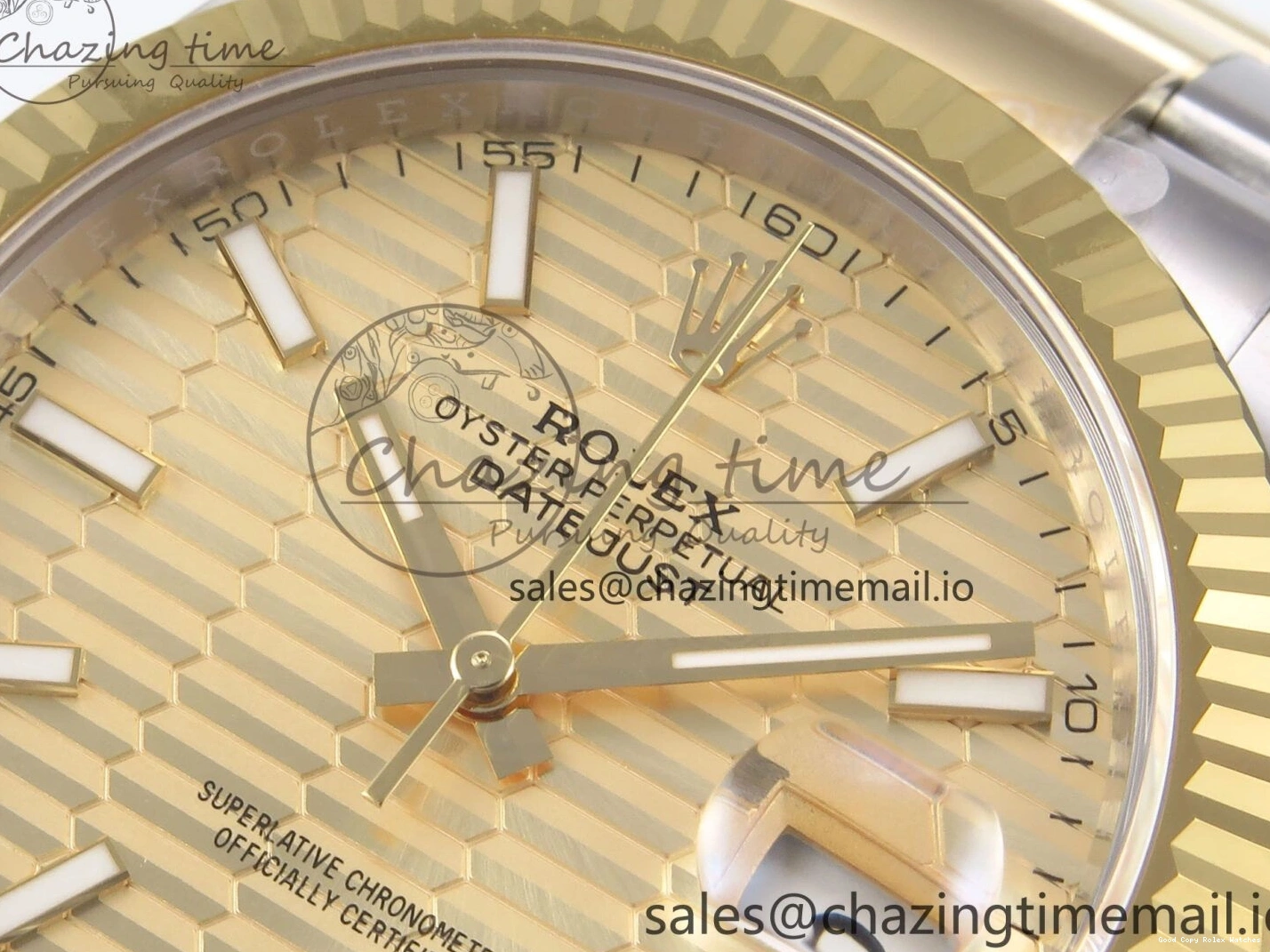 AAA Replica Watches Bracelet Thermal YG Best Edition Dial DateJust 41 Oyster 126333 EWEF SS on 976 YG Textured A 0104